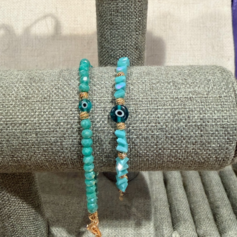 Turquoise Evil Eye Bracelet Set